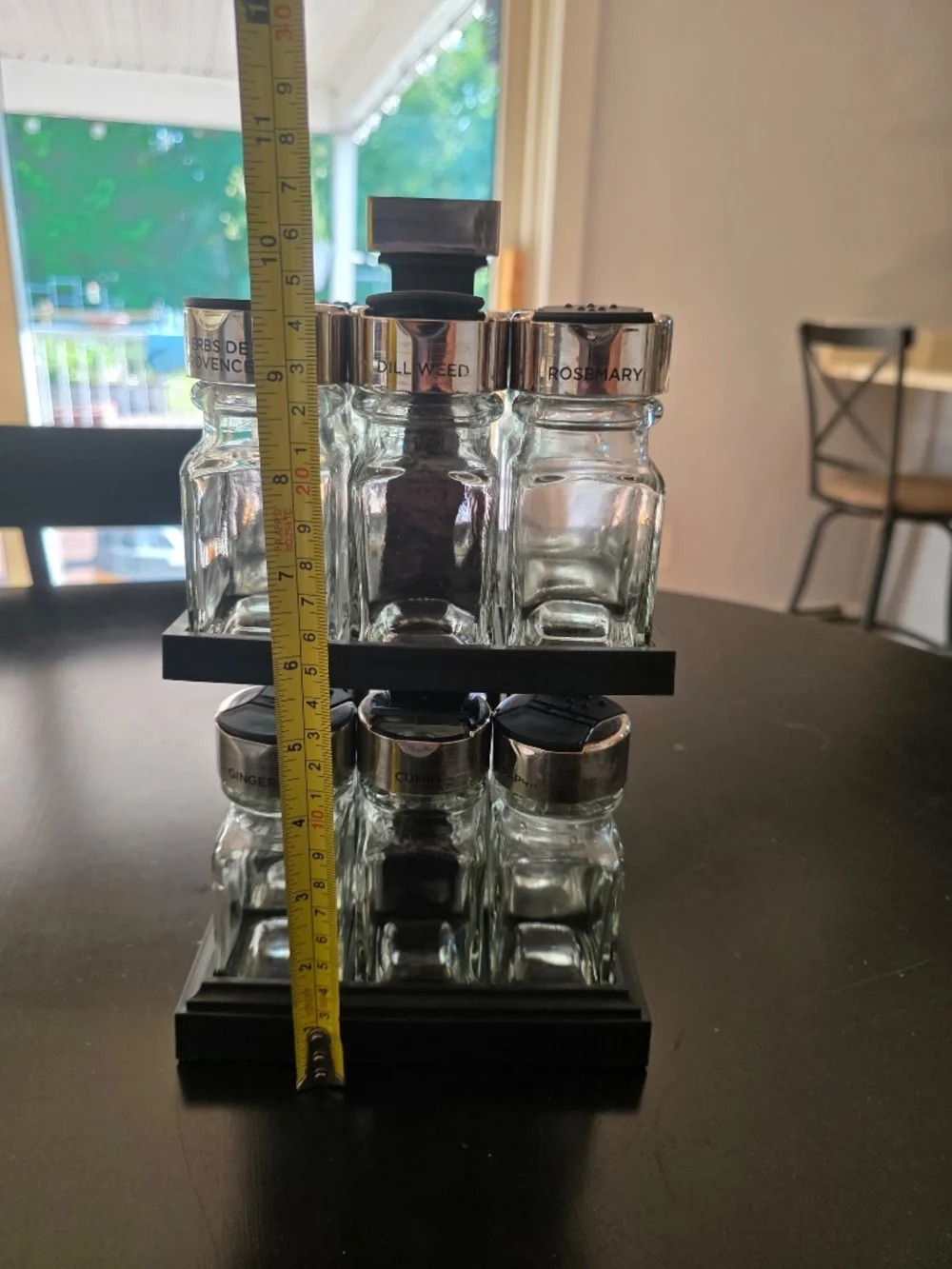 16 Glass Jar Square Carousel Spice Rack